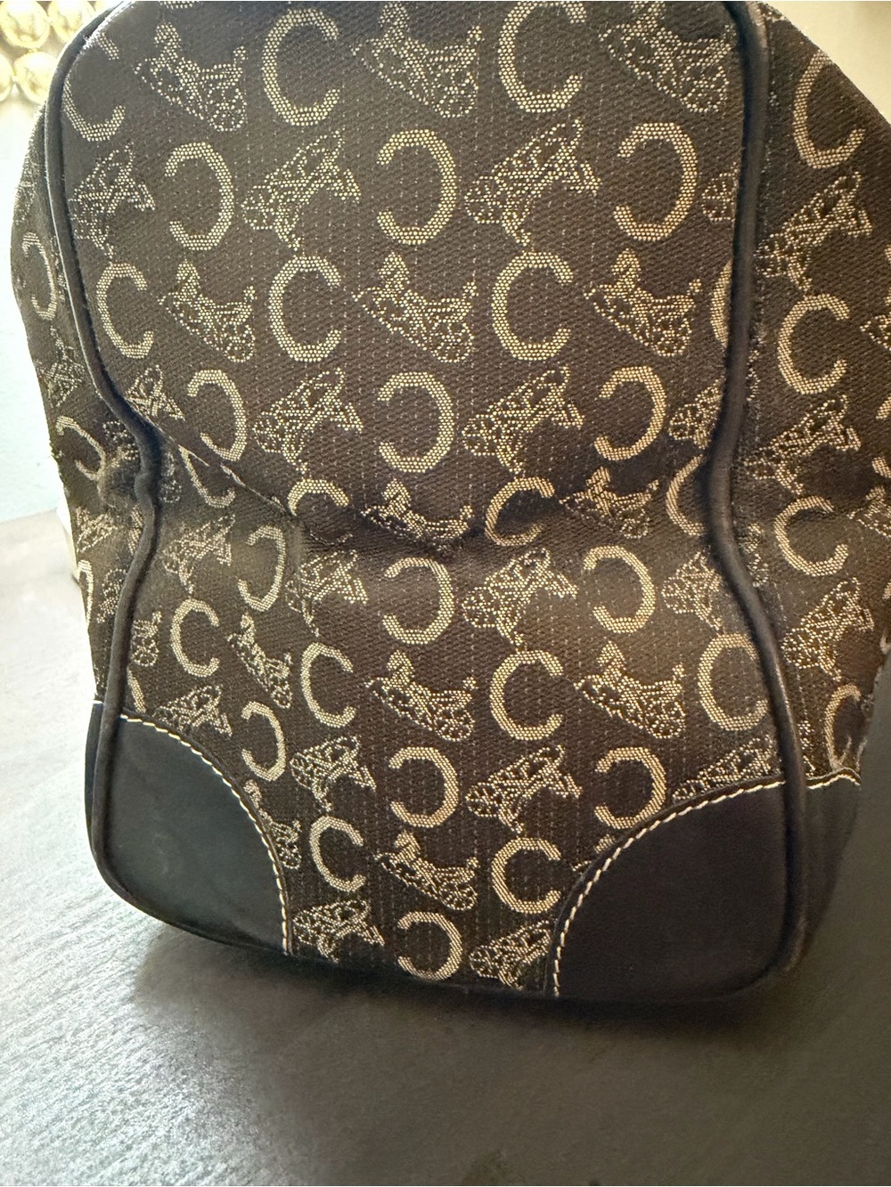 Celine Brown Monogram Canvas Top-Handle Duffel - Picture 3 of 9